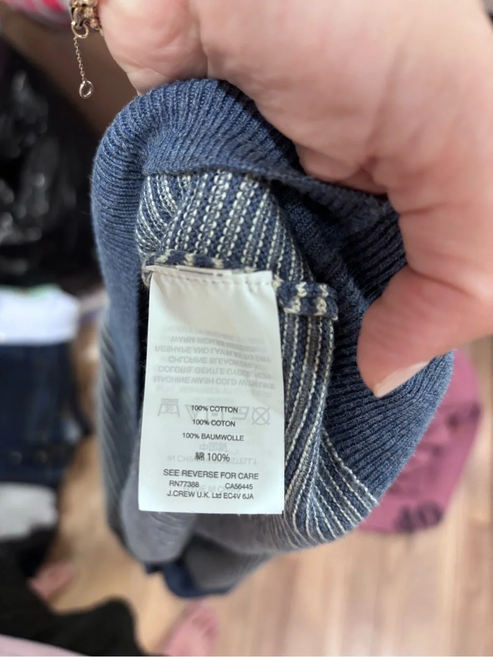 Jcrew Striped Crewneck Sweater in Navy and White